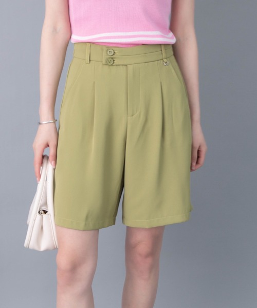 solleim(ソルレム)の「フロントタックバミューダパンツ(その他パンツ・レディース・ブラック/グリーン・M)」の12枚目の写真