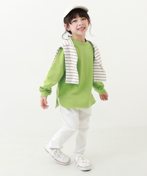 devirock（デビロック）の「無地 ヘビーウェイト ロング丈 長袖Tシャツ（Tシャツ/カットソー・キッズ・オフホワイト/スミクロ/ピンクベージュ/ブラウン系その他/パープル系その他/ブルー系その他/グリーン/オレンジ系2/グリーン系2/ピンク系その他2・160cm/110cm/120cm/140cm/80ｃｍ/90cm/150cm/100cm/130cm）」の17枚目の写真