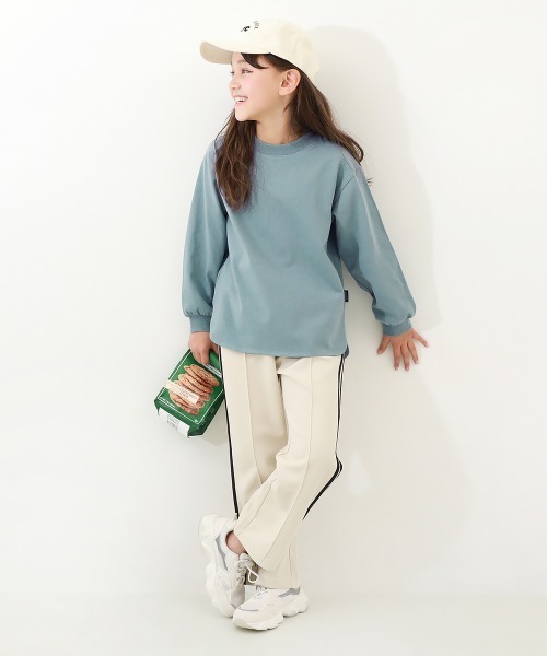 devirock（デビロック）の「無地 ヘビーウェイト ロング丈 長袖Tシャツ（Tシャツ/カットソー・キッズ・オフホワイト/スミクロ/ピンクベージュ/ブラウン系その他/パープル系その他/ブルー系その他/グリーン/オレンジ系2/グリーン系2/ピンク系その他2・160cm/110cm/120cm/140cm/80ｃｍ/90cm/150cm/100cm/130cm）」の15枚目の写真