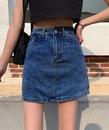 Jasmine Grandiflorum（ジャスミングランディフローラム）の「【Jasmine】ハイウエストシンプルAライんデニムミニスカート（デニムスカート）」
