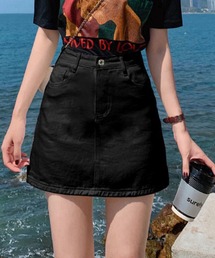 Jasmine Grandiflorum（ジャスミングランディフローラム）の「【Jasmine】ハイウエストシンプルAラインデニムミニスカート（デニムスカート）」