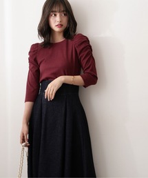 PROPORTION BODY DRESSING | ギャザースリーブリブテレコ / 1212260802(Tシャツ/カットソー)