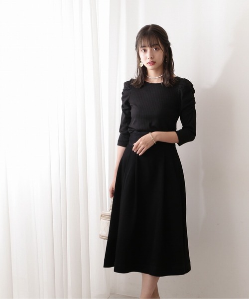 PROPORTION BODY DRESSING(プロポーションボディドレッシング)の「ギャザースリーブリブテレコ / 1212260802(Tシャツ/カットソー・レディース・ブラック/ボルドー/ブラウン・MEDIUM/SMALL)」の4枚目の写真