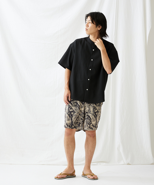 JOURNAL STANDARD(ジャーナルスタンダード)の「エステルパナマ バンドカラーシャツ(シャツ/ブラウス・メンズ・ブラック/アイボリー/ベージュ/グリーン・MEDIUM/LARGE/SMALL)」の6枚目の写真