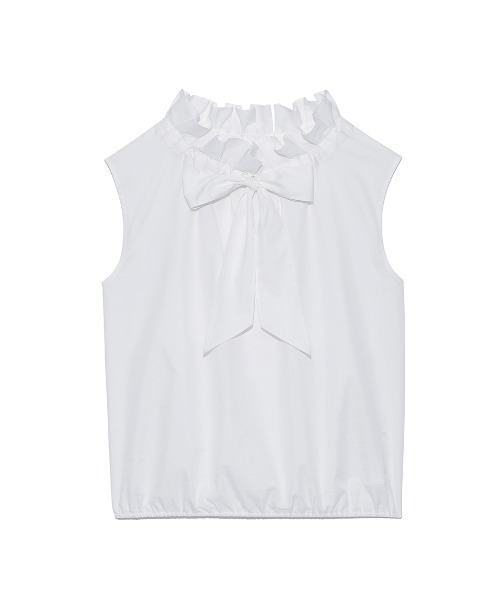 SNIDEL(スナイデル)の「ボウタイノースリブラウス(シャツ/ブラウス・レディース・ネイビー/ホワイト/ブルー・FREE)」の1枚目の写真