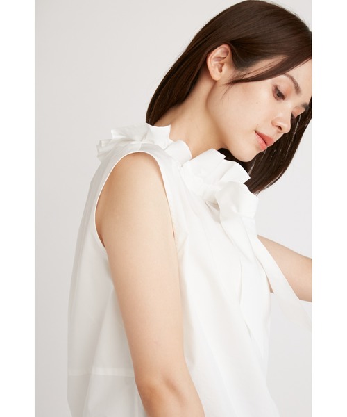 SNIDEL(スナイデル)の「ボウタイノースリブラウス(シャツ/ブラウス・レディース・ネイビー/ホワイト/ブルー・FREE)」の9枚目の写真