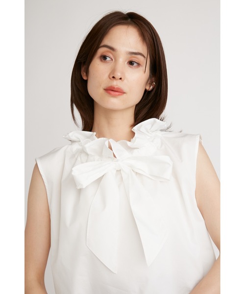 SNIDEL(スナイデル)の「ボウタイノースリブラウス(シャツ/ブラウス・レディース・ネイビー/ホワイト/ブルー・FREE)」の13枚目の写真