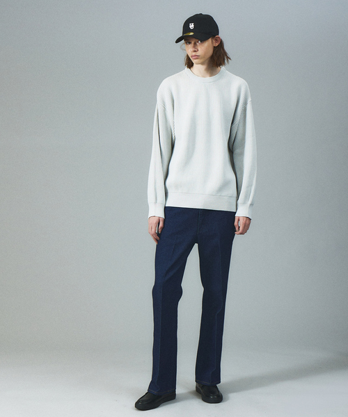 MYSELF ABAHOUSE（マイセルフアバハウス）の「【アンサンブル対応】[洗える]クルーネック ポリ ニット（ニット/セーター・メンズ・ブラウン/ベージュ/グレー/ダークグリーン・46/48）」の5枚目の写真