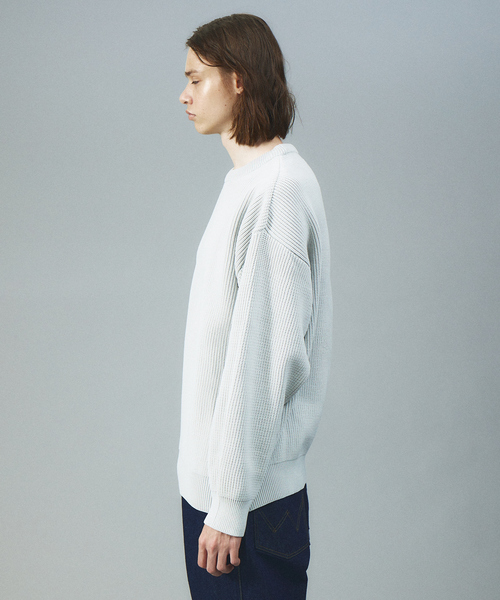 MYSELF ABAHOUSE（マイセルフアバハウス）の「【アンサンブル対応】[洗える]クルーネック ポリ ニット（ニット/セーター・メンズ・ブラウン/ベージュ/グレー/ダークグリーン・46/48）」の6枚目の写真