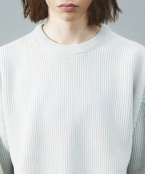 MYSELF ABAHOUSE（マイセルフアバハウス）の「【アンサンブル対応】[洗える]クルーネック ポリ ニット（ニット/セーター・メンズ・ブラウン/ベージュ/グレー/ダークグリーン・46/48）」の8枚目の写真