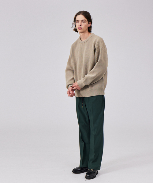 MYSELF ABAHOUSE（マイセルフアバハウス）の「【アンサンブル対応】[洗える]クルーネック ポリ ニット（ニット/セーター・メンズ・ブラウン/ベージュ/グレー/ダークグリーン・46/48）」の15枚目の写真