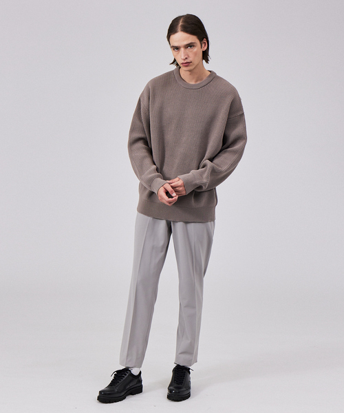 MYSELF ABAHOUSE（マイセルフアバハウス）の「【アンサンブル対応】[洗える]クルーネック ポリ ニット（ニット/セーター・メンズ・ブラウン/ベージュ/グレー/ダークグリーン・46/48）」の18枚目の写真