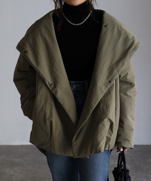 sakishimatokyo（サキシマトーキョー）の「ビッグフードブルゾン（ブルゾン・レディース・ブラック/カーキ/アイボリー・FREE）」の8枚目の写真