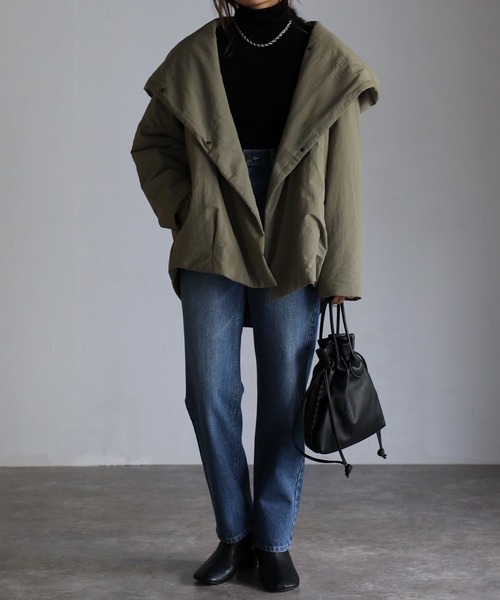 sakishimatokyo（サキシマトーキョー）の「ビッグフードブルゾン（ブルゾン・レディース・ブラック/カーキ/アイボリー・FREE）」の4枚目の写真