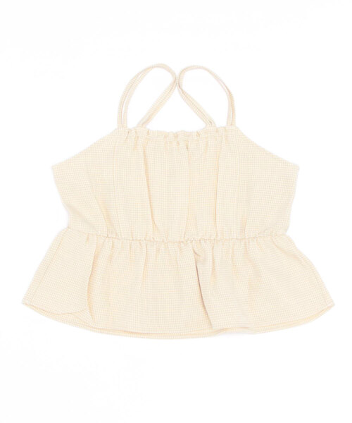 flower(フラワー)の「チェックフリルビスチェ(シャツ/ブラウス・レディース・ブラウン/アイボリー・FREE)」の3枚目の写真