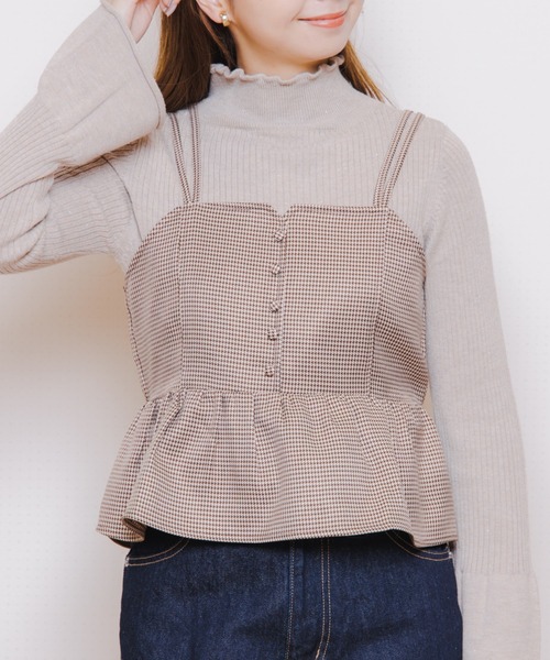 flower（フラワー）の「チェックフリルビスチェ（シャツ/ブラウス