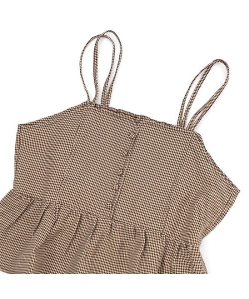 flower(フラワー)の「チェックフリルビスチェ(シャツ/ブラウス・レディース・ブラウン/アイボリー・FREE)」の16枚目の写真