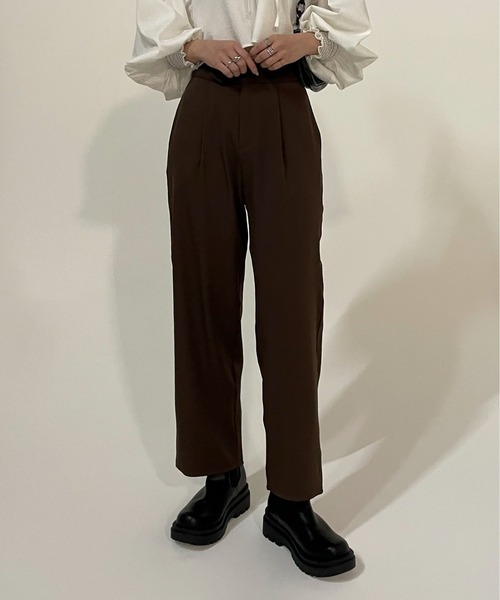 EPIMI E'PIMMY(エピミエピミー)の「テープベルトカラーテーパードスラックス(スラックス・レディース・ブラック/ブラウン/アイボリー/ミント/ラベンダー/コーラル・MEDIUM)」の4枚目の写真