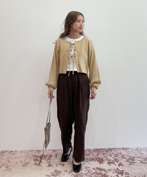 EPIMI E'PIMMY(エピミエピミー)の「テープベルトカラーテーパードスラックス(スラックス・レディース・ブラック/ブラウン/アイボリー/ミント/ラベンダー/コーラル・MEDIUM)」の20枚目の写真