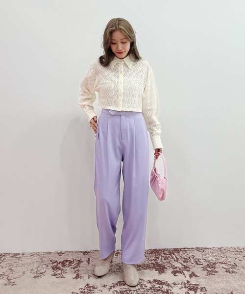 EPIMI E'PIMMY(エピミエピミー)の「テープベルトカラーテーパードスラックス(スラックス・レディース・ブラック/ブラウン/アイボリー/ミント/ラベンダー/コーラル・MEDIUM)」の11枚目の写真