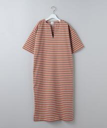 6（ロク）の「＜6(ROKU)＞COTTON BORDER WIDE DRESS/ワンピース