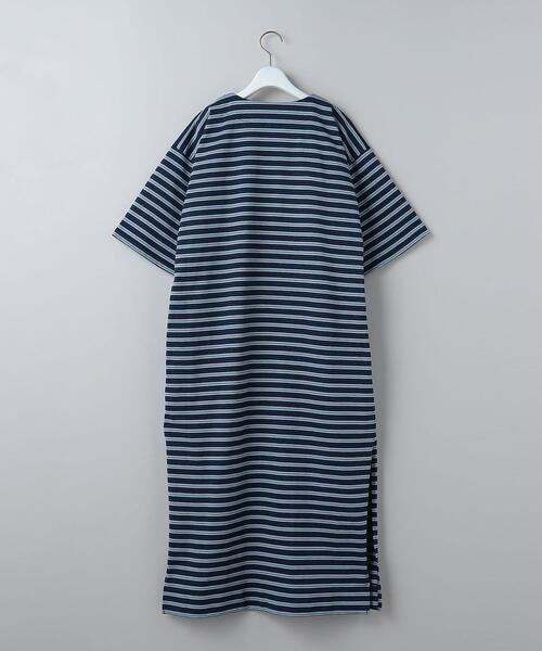 6（ロク）の「＜6(ROKU)＞COTTON BORDER WIDE DRESS/ワンピース（ワンピース・レディース・オレンジ/コバルトブルー・36/38）」の6枚目の写真