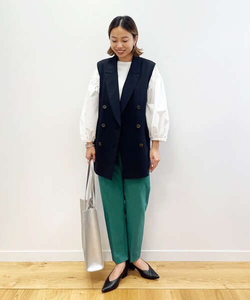 OPAQUE.CLIP（オペークドットクリップ）の「◆ウールブレンド テーパードパンツ【マルチファンクション/WEB限定サイズ】（その他パンツ・レディース・ダークグリーン/サンドベージュ/ブラック・40/34/36/38/42）」の12枚目の写真