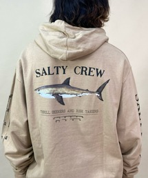SALTY CREW（ソルティークルー）の「SALTY CREW/ソルティークルー オーバーサイズ バックプリントパーカー/裏起毛 スリーブロゴ フィッシュパーカー/プルオーバーフーディ 72-252（パーカー・メンズ）」