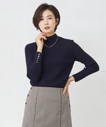針抜きフライス ボトルネック カットソー