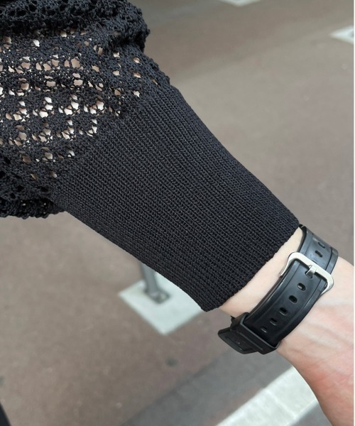 kutir(クティール)の「透かし編みカーディガン(カーディガン/ボレロ・メンズ・ブラック・MEDIUM/LARGE)」の3枚目の写真