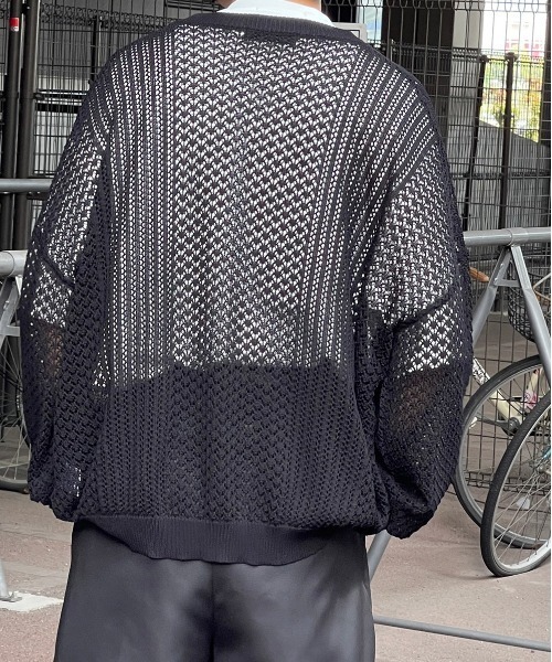 kutir(クティール)の「透かし編みカーディガン(カーディガン/ボレロ・メンズ・ブラック・MEDIUM/LARGE)」の9枚目の写真