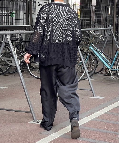 kutir(クティール)の「透かし編みカーディガン(カーディガン/ボレロ・メンズ・ブラック・MEDIUM/LARGE)」の2枚目の写真