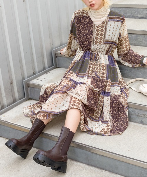 SpRay（スプレイ）の「エンジニアサイドゴア（ブーツ・レディース・ブラック/ブラウン/アイボリー・MEDIUM/LARGE）」の6枚目の写真