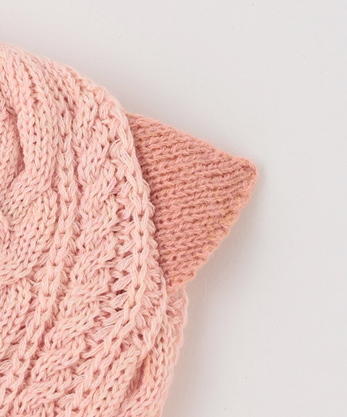 kladskap（クレードスコープ）の「ネコ耳ニット帽（ニットキャップ/ビーニー・キッズ・ピンク・FREE）」の4枚目の写真