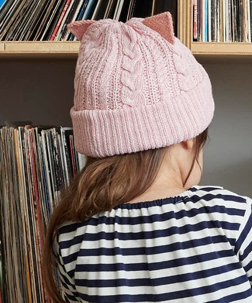 kladskap（クレードスコープ）の「ネコ耳ニット帽（ニットキャップ/ビーニー・キッズ・ピンク・FREE）」の9枚目の写真