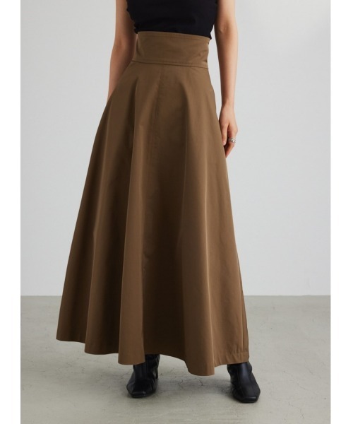 STYLEMIXER(スタイルミキサー)の「ハイウエストツイルスカート(スカート・レディース・ダークグリーン/ブラック/ブラウン・MEDIUM/X-SMALL/SMALL)」の2枚目の写真