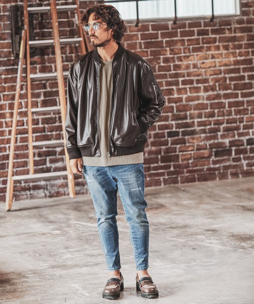 FACTOTUM（ファクトタム）の「mlt3974- Dobby Jacquard Knit-sew  Long-sleeve カットソー（Tシャツ/カットソー・メンズ・ブルー系その他/グレイッシュベージュ/チャコール/ブラック・48/44/46）」の10枚目の写真