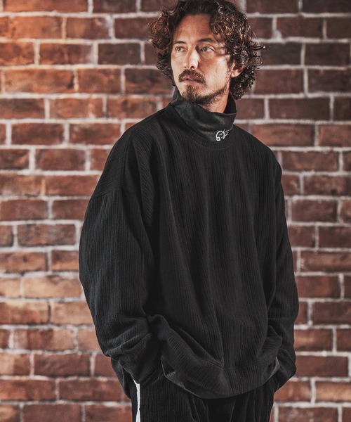 FACTOTUM（ファクトタム）の「mlt3974- Dobby Jacquard Knit-sew  Long-sleeve カットソー（Tシャツ/カットソー・メンズ・ブルー系その他/グレイッシュベージュ/チャコール/ブラック・48/44/46）」の11枚目の写真