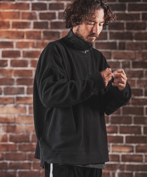 FACTOTUM（ファクトタム）の「mlt3974- Dobby Jacquard Knit-sew  Long-sleeve カットソー（Tシャツ/カットソー・メンズ・ブルー系その他/グレイッシュベージュ/チャコール/ブラック・48/44/46）」の12枚目の写真