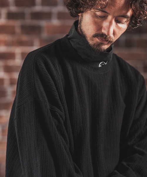 FACTOTUM（ファクトタム）の「mlt3974- Dobby Jacquard Knit-sew  Long-sleeve カットソー（Tシャツ/カットソー・メンズ・ブルー系その他/グレイッシュベージュ/チャコール/ブラック・48/44/46）」の13枚目の写真