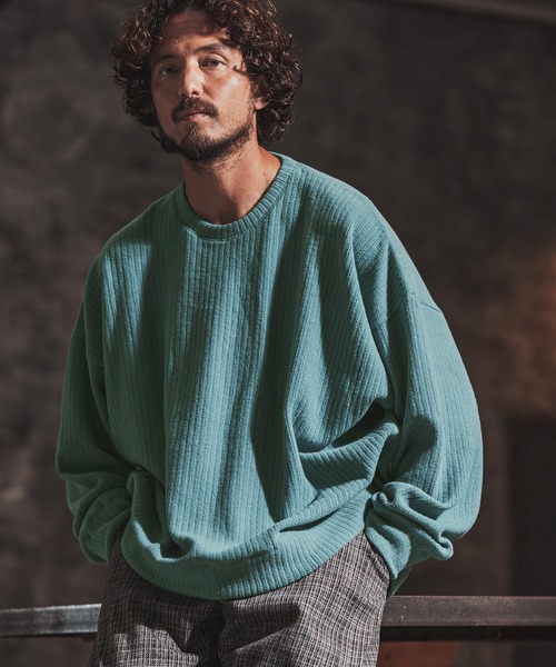 FACTOTUM（ファクトタム）の「mlt3974- Dobby Jacquard Knit-sew  Long-sleeve カットソー（Tシャツ/カットソー・メンズ・ブルー系その他/グレイッシュベージュ/チャコール/ブラック・48/44/46）」の17枚目の写真