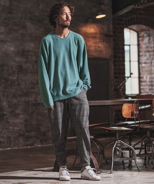 FACTOTUM（ファクトタム）の「mlt3974- Dobby Jacquard Knit-sew  Long-sleeve カットソー（Tシャツ/カットソー・メンズ・ブルー系その他/グレイッシュベージュ/チャコール/ブラック・48/44/46）」の20枚目の写真