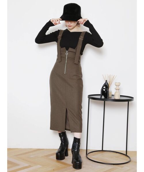 MURUA(ムルーア)の「アシメショルダーカットニットトップス(ニット/セーター・レディース・アイボリー/モカ/ブラック・FREE)」の8枚目の写真