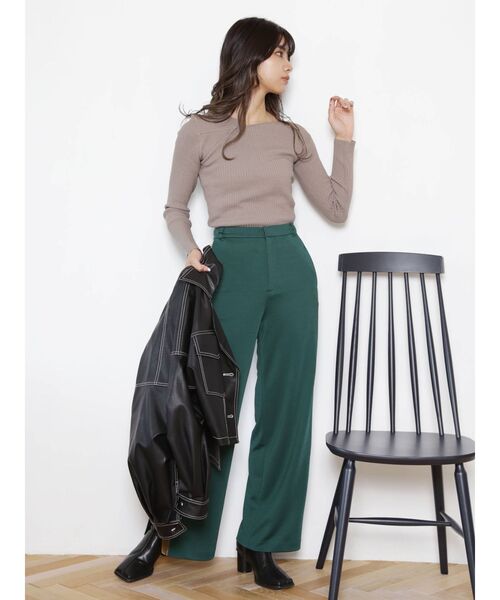 MURUA(ムルーア)の「アシメショルダーカットニットトップス(ニット/セーター・レディース・アイボリー/モカ/ブラック・FREE)」の14枚目の写真