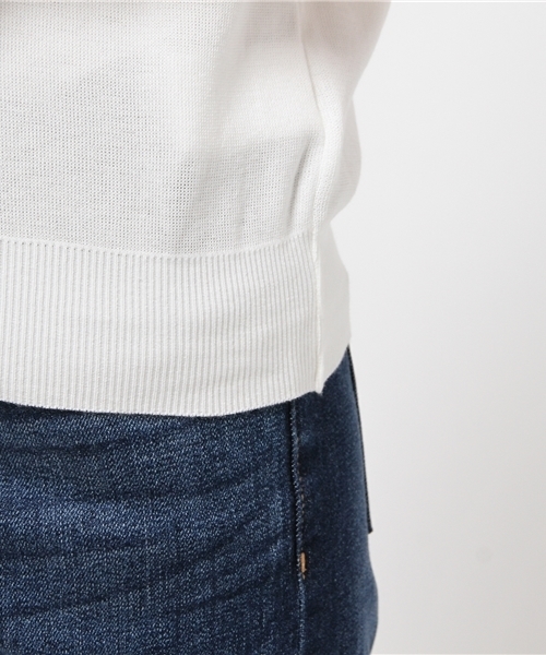 Ray BEAMS（レイビームス）の「Ray BEAMS / フリル チュールスリーブ クルーネック（ニット/セーター・レディース・ホワイト/サックスブルー/ネイビー・ONE SIZE）」の9枚目の写真