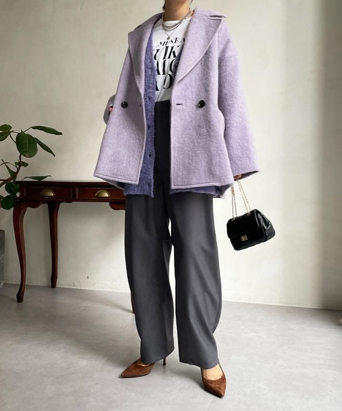 DouDou(ドゥドゥ)の「シャギーコート(その他アウター・レディース・バイオレット/オレンジ/オフホワイト・FREE)」の21枚目の写真