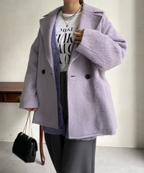 DouDou(ドゥドゥ)の「シャギーコート(その他アウター・レディース・バイオレット/オレンジ/オフホワイト・FREE)」の17枚目の写真