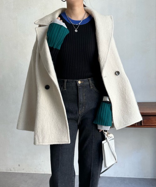 DouDou(ドゥドゥ)の「シャギーコート(その他アウター・レディース・バイオレット/オレンジ/オフホワイト・FREE)」の5枚目の写真