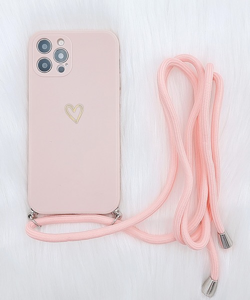 ピンク シリコン iPhoneケース ストラップ付き ソフトバンクセレクション