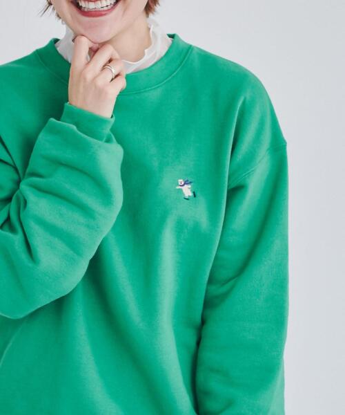 coen(コーエン)の「ワンポイント刺繍ウィンターベア裏起毛クルーネックスウェット(WEB限定カラー)(スウェット・メンズ・ケリー/ブラック/ホワイト/モカ/ライトグレー/ネイビー・M/L/XL/S)」の6枚目の写真